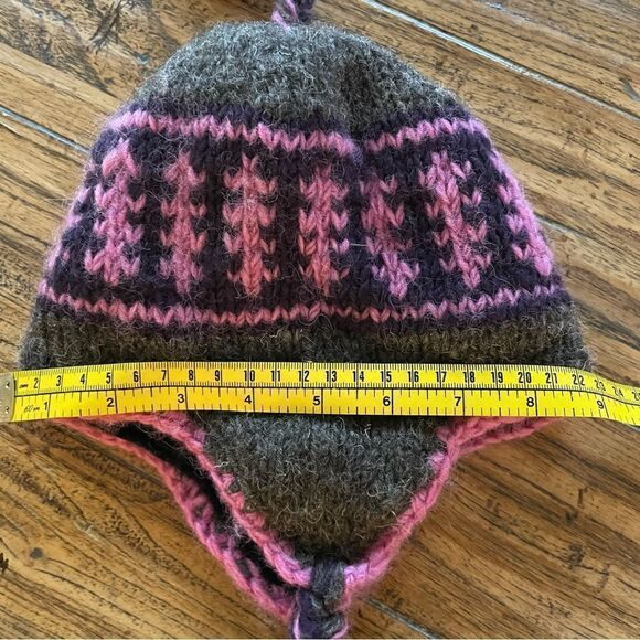 Girl’s Warm Wool Winter Hat with Ear Flaps and Tassels - Picture 7 of 8